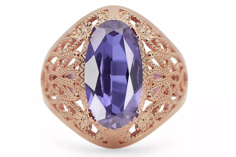 Alexandrite Original Vintage 14K Rose Gold Ring Vintage style vrc074r